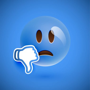 Parmak ile Emoticon, vektör illüstrasyon