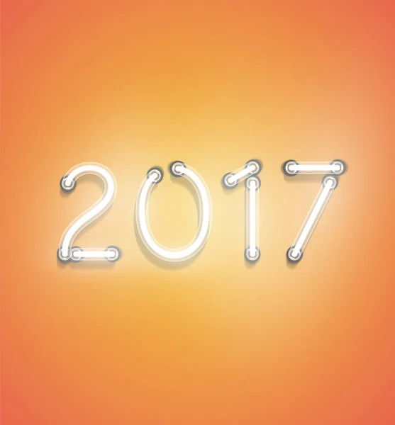 "2017"-realistyczny znak Neon, ilustracja wektorowa — Wektor stockowy