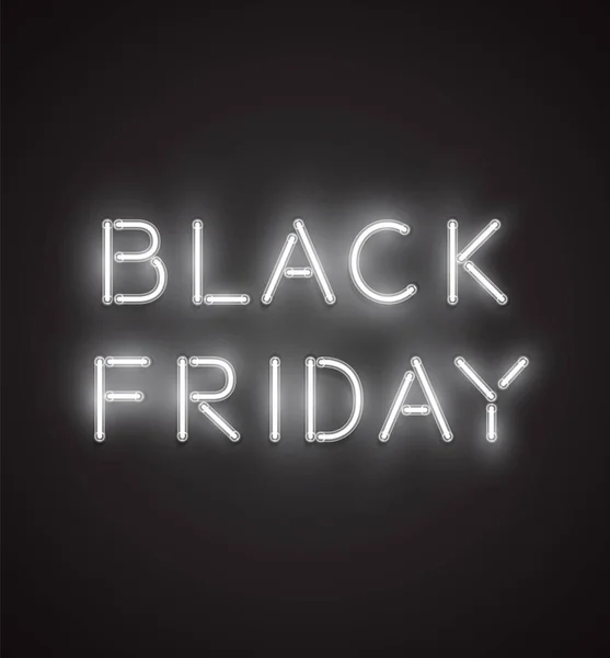 'BLACK FRIDAY' - Signo realista de neón, ilustración vectorial — Vector de stock