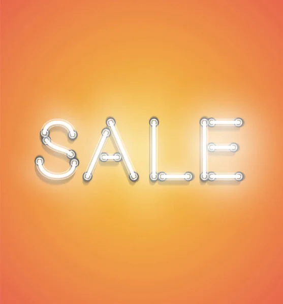 'SALE' - Realistic neon sign, vector illustration — Stock Vector