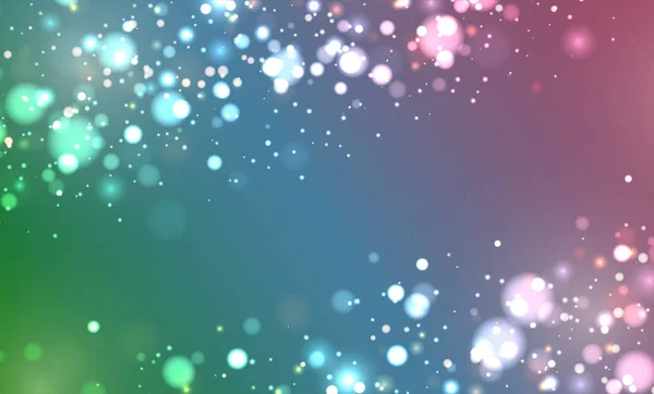 Colorful realistic glitter shines with bokeh, vector illustratio — Stock Vector