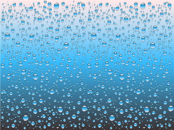 Ρεαλιστικές σταγόνες νερού σε ένα απλό γυαλί, απεικόνιση διάνυσμα — Διανυσματικό Αρχείο