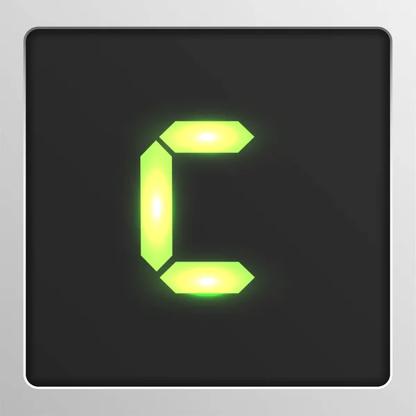 Digital character set lettertype op een scherm, vector illustratie — Stockvector