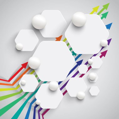 Oklar ile renkli ve temiz şablon, vektör illüstrasyon