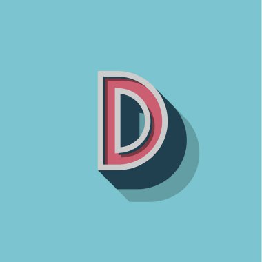 Bir fontset, vektör çizimretro 3d karakter