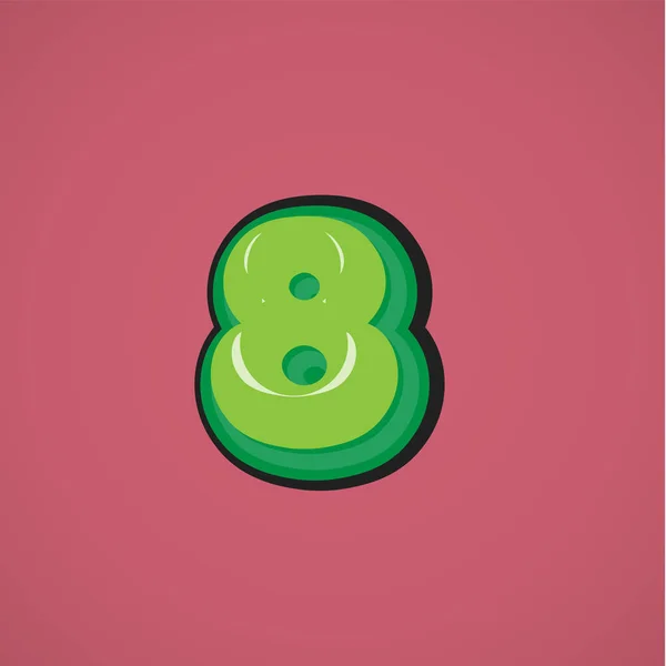 Caractère comique vert d'un jeu de polices, illustration vectorielle — Image vectorielle