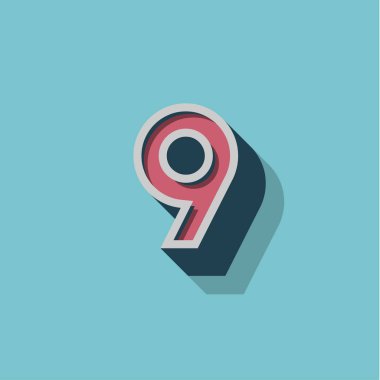 Bir fontset, vektör çizimretro 3d karakter