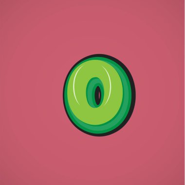 Bir fontset, vektör çizimretro 3d karakter