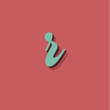 Font kümesinden retro karakter, vektör çizimi