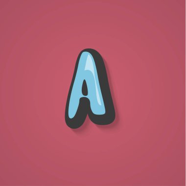 Bir Fontset, vektör Illustration çizgi karakter