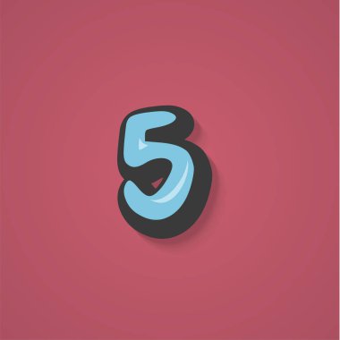 Bir Fontset, vektör Illustration çizgi karakter