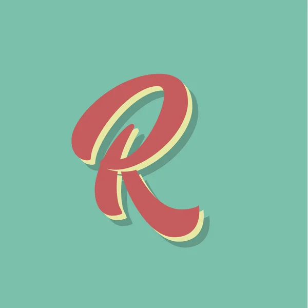 Retro karakter van een fontset, vector illustratie — Stockvector