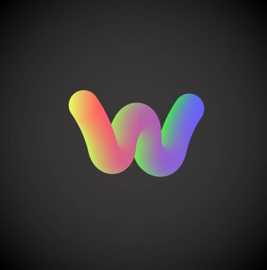 Yazı tipi kümesinden renkli karakter, vektör çizimi