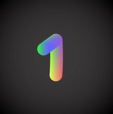 Yazı tipi kümesinden renkli karakter, vektör çizimi