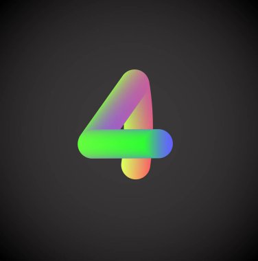 Yazı tipi kümesinden renkli karakter, vektör çizimi