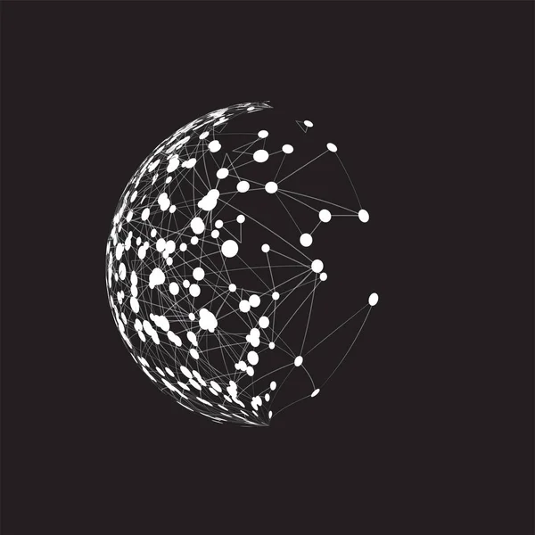 World globe on a black background, vector illustration — 스톡 벡터