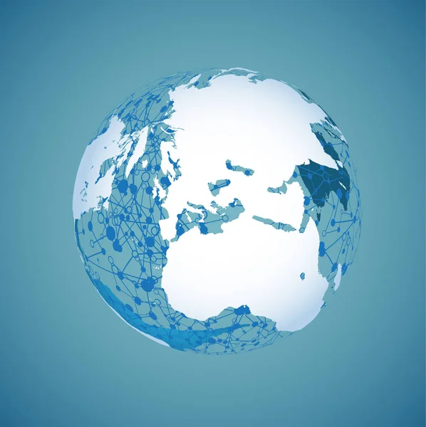 World Globe op een blauwe achtergrond, vector illustratie — Stockvector