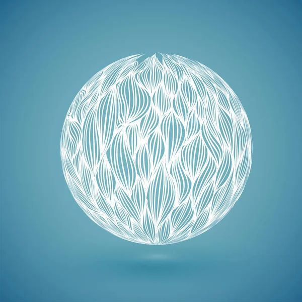 Globe abstrait blanc dessiné à la main, illustration vectorielle — Image vectorielle