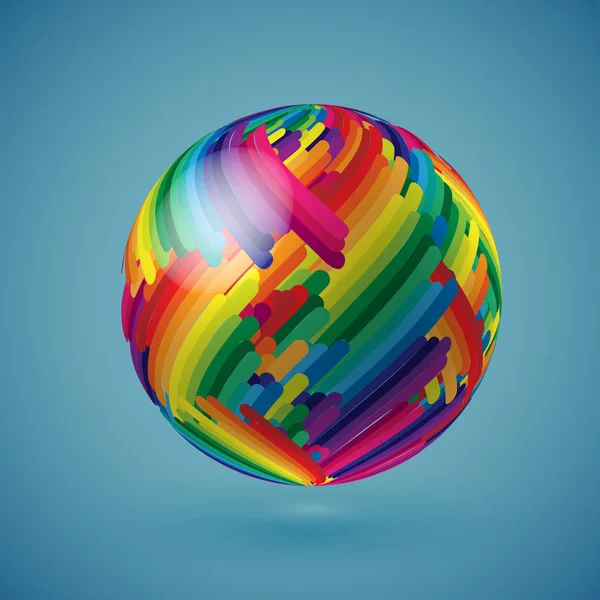 Globo realista colorido con superficie sombreada, ilustración vectorial — Vector de stock