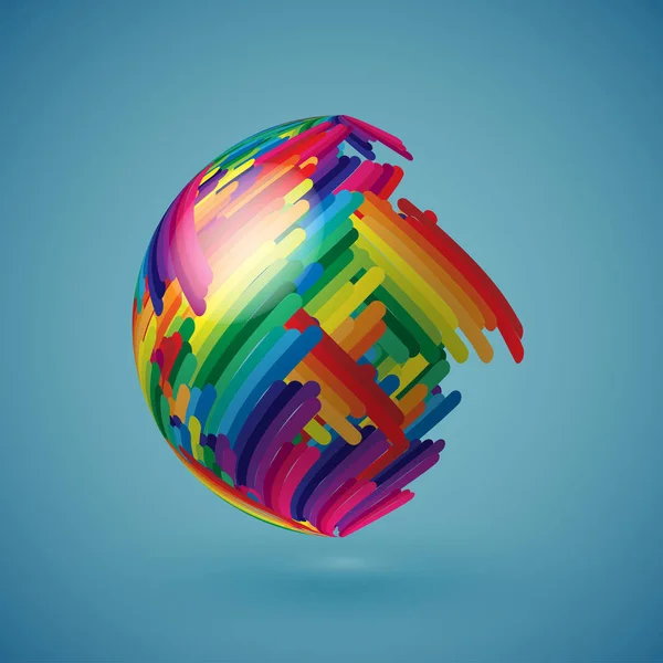 Globe réaliste coloré avec surface ombragée, illustration vectorielle — Image vectorielle