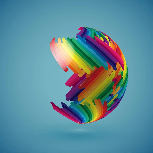 Gölgeli yüzeyi, vektör illustratio ile renkli gerçekçi küre — Stok Vektör