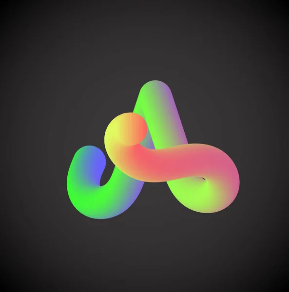 Caractère coloré d'un jeu de polices, illustration vectorielle — Image vectorielle