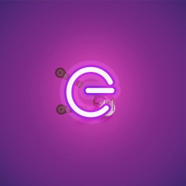 Bir yazı tipi nden teller ve konsol ile pembe gerçekçi neon karakter