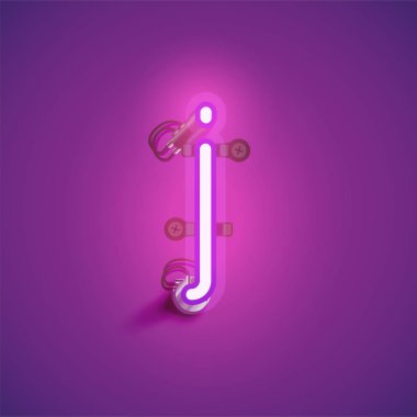 Bir yazı tipi nden teller ve konsol ile pembe gerçekçi neon karakter