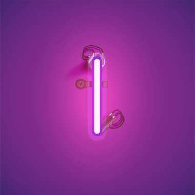 Bir yazı tipi nden teller ve konsol ile pembe gerçekçi neon karakter