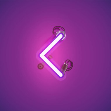 Bir yazı tipi nden teller ve konsol ile pembe gerçekçi neon karakter