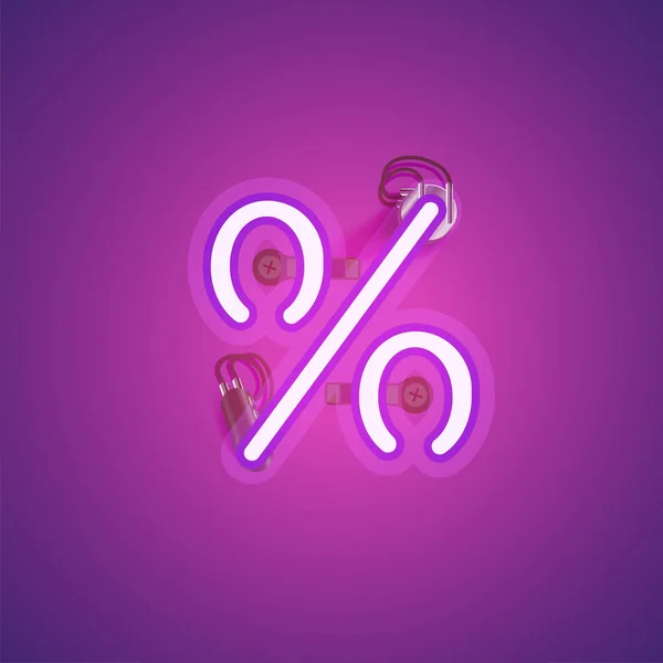 Ροζ ρεαλιστικός χαρακτήρας νέον με καλώδια και κονσόλα από μια γραμματοσειρά — Διανυσματικό Αρχείο