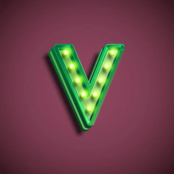 "Broadway" karakter egy fontset lámpával, a vektor szemlélte — Stock Vector