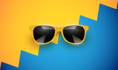 Renkli bir arka plan üzerinde Gerçekçi vektör güneş gözlüğü, vektör hasta