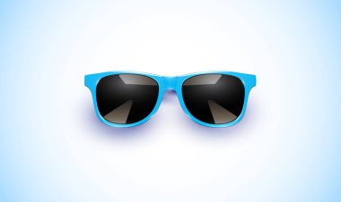 Renkli bir arka plan üzerinde Gerçekçi vektör güneş gözlüğü, vektör hasta