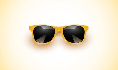 Renkli bir arka plan üzerinde Gerçekçi vektör güneş gözlüğü, vektör hasta