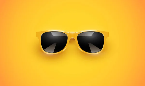 Gafas de sol vectoriales realistas sobre un fondo colorido, vector de mal — Vector de stock