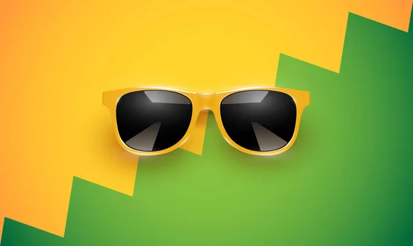 Gafas de sol vectoriales realistas sobre un fondo colorido, vector de mal — Vector de stock