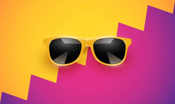 Gafas de sol vectoriales realistas sobre un fondo colorido, vector de mal — Vector de stock