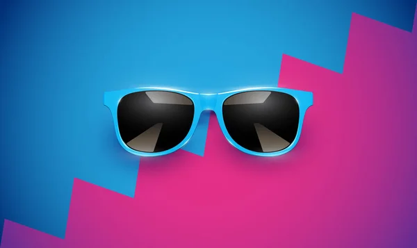 Gafas de sol vectoriales realistas sobre un fondo colorido, vector de mal — Vector de stock