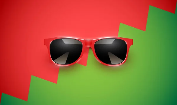 Realistic vector sunglasses on a colorful background, vector ill — Stock Vector