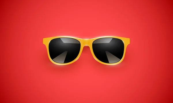 Realistic vector sunglasses on a colorful background, vector ill — Stock Vector