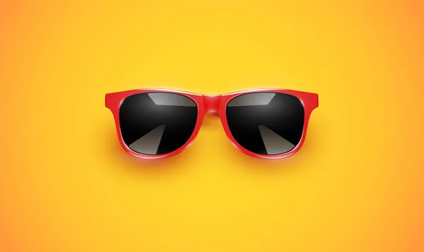 Gafas de sol vectoriales realistas sobre un fondo colorido, vector de mal — Vector de stock