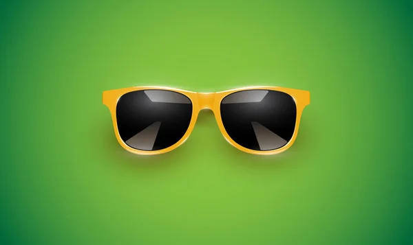 Gafas de sol vectoriales realistas sobre un fondo colorido, vector de mal — Vector de stock