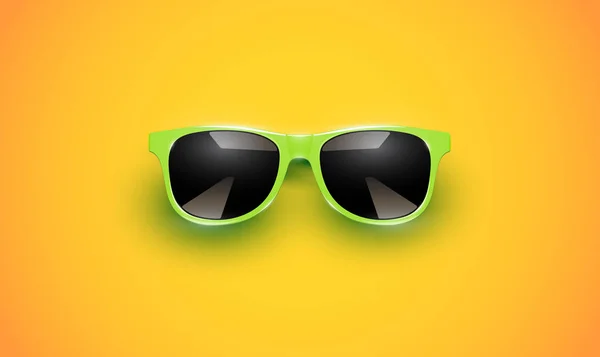 Gafas de sol vectoriales realistas sobre un fondo colorido, vector de mal — Vector de stock