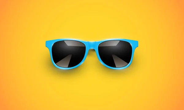 Gafas de sol vectoriales realistas sobre un fondo colorido, vector de mal — Vector de stock