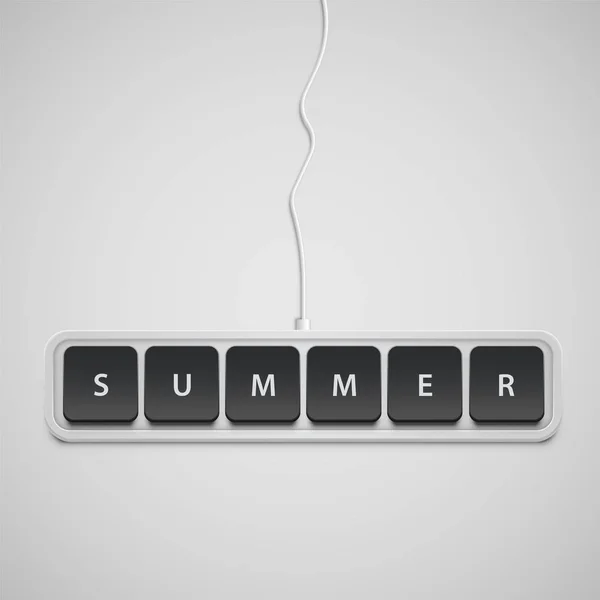 Realistiskt tangentbord med "sommar", vektor illustration — Stock vektor