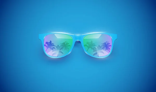 Realistic vector sunglasses on a colorful background, vector ill — Stock Vector