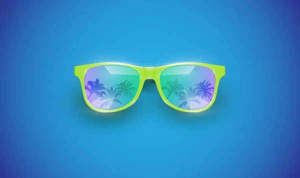 Realistic vector sunglasses on a colorful background, vector ill — Stock Vector