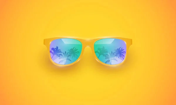 Realistische vector zonnebrillen op een kleurrijke achtergrond, Vector ziek — Stockvector