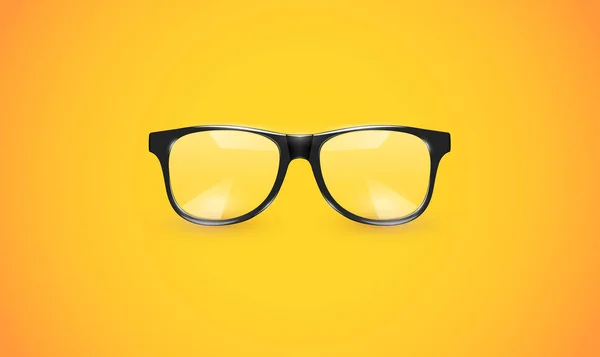 Gafas graduadas de alto detalle sobre fondo colorido, vector illustra — Vector de stock